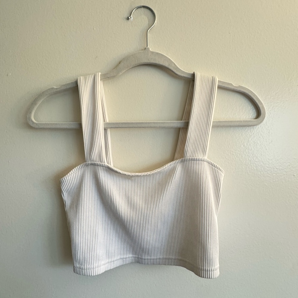 H&M White Ribbed Women's Crop Top